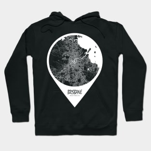 Brisbane, Queensland, Australia City Map - Travel Pin Hoodie